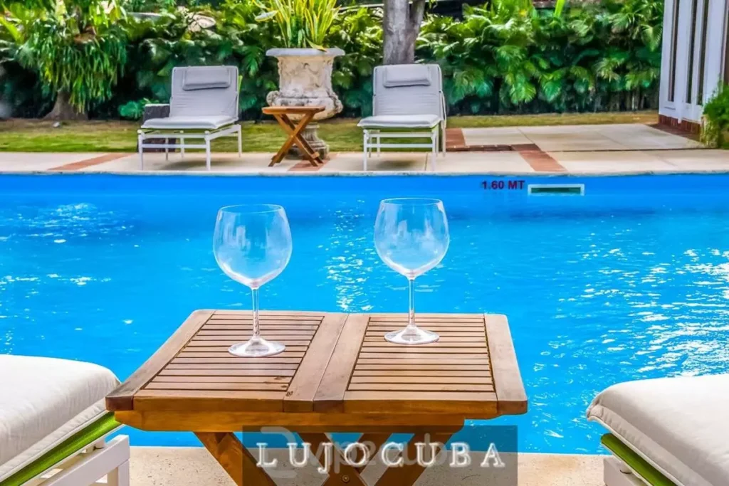 Private swimming pool at Mansion El Duque