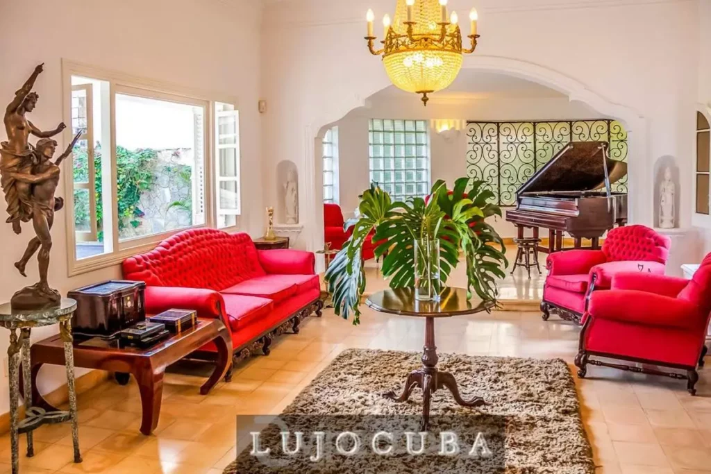 Bright shared lounge inside Mansion El Duque