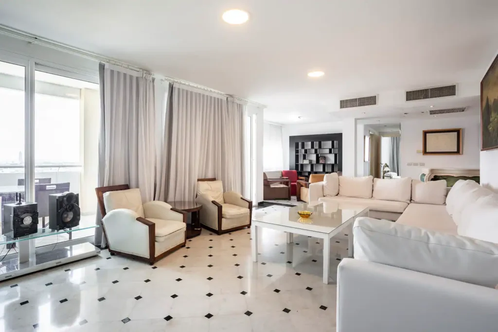 Open living area inside Penthouse Atlantic City