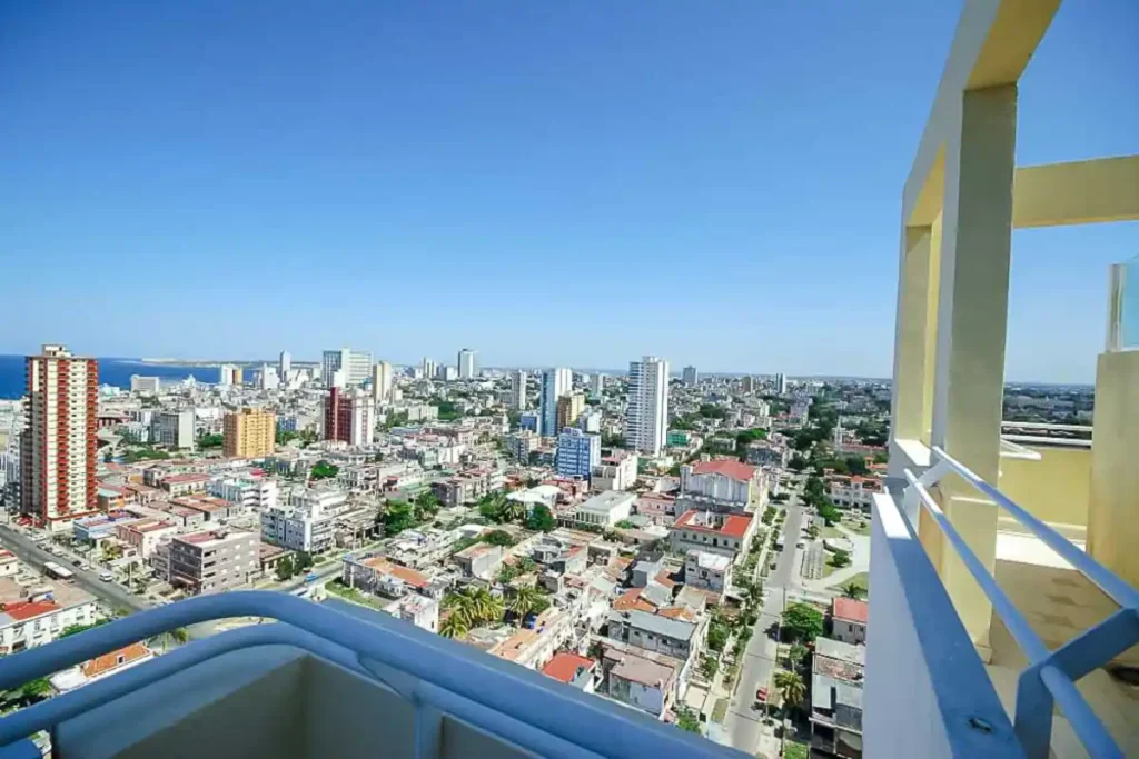 Elevated city panorama across Vedado from Penthouse Atlantic Sea