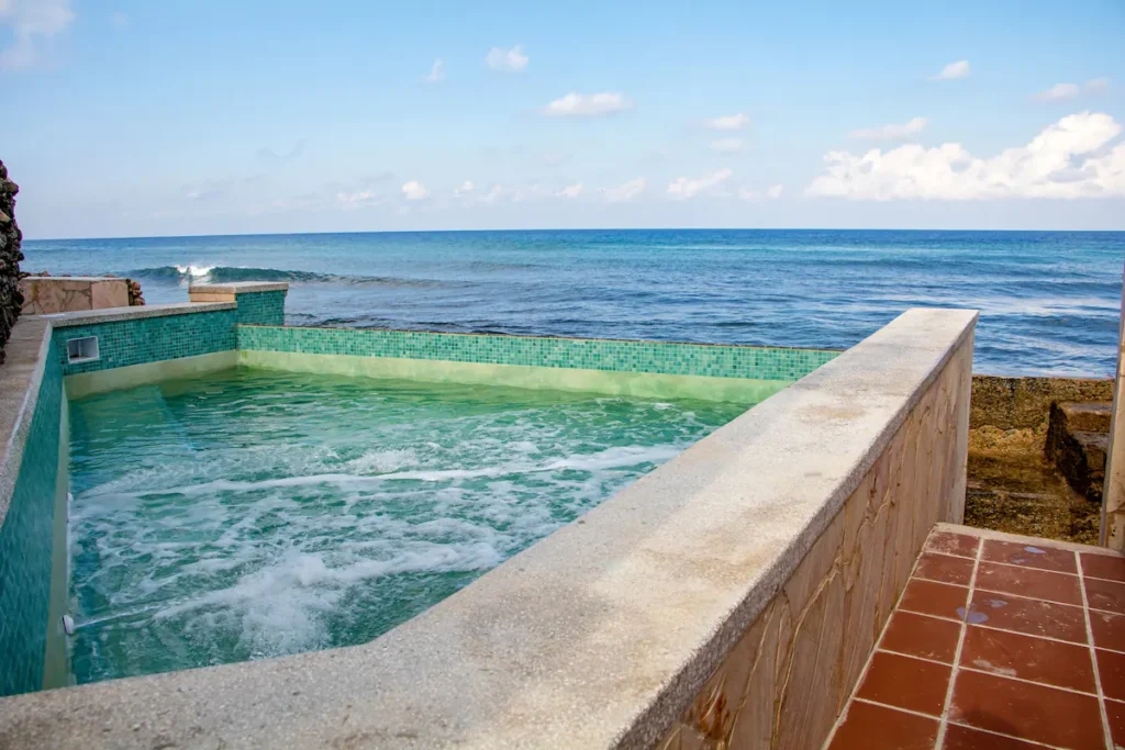 Private pool overlooking the sea at The Loft in Santa Fe