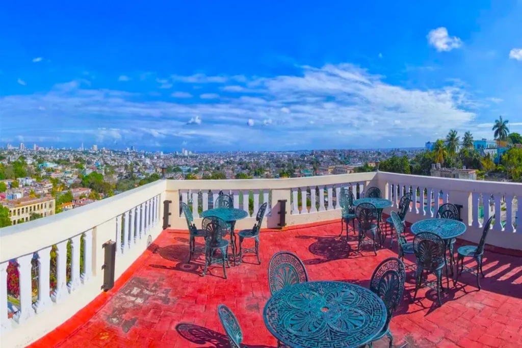 Open terrace overlooking Havana from Villa Condesa