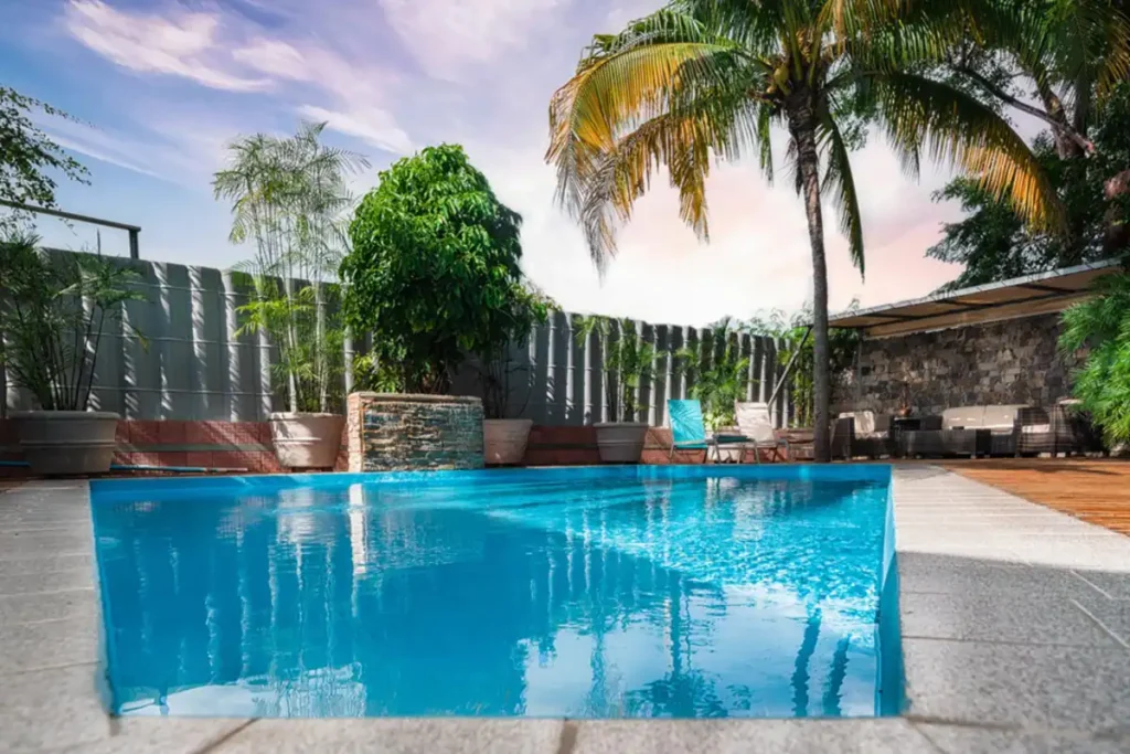 Private garden pool at Villa Las Cañas in Miramar