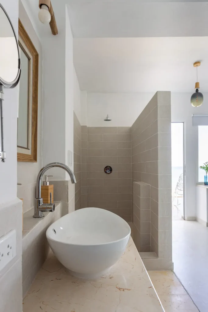 Bathroom with freestanding tub at Villa Luca