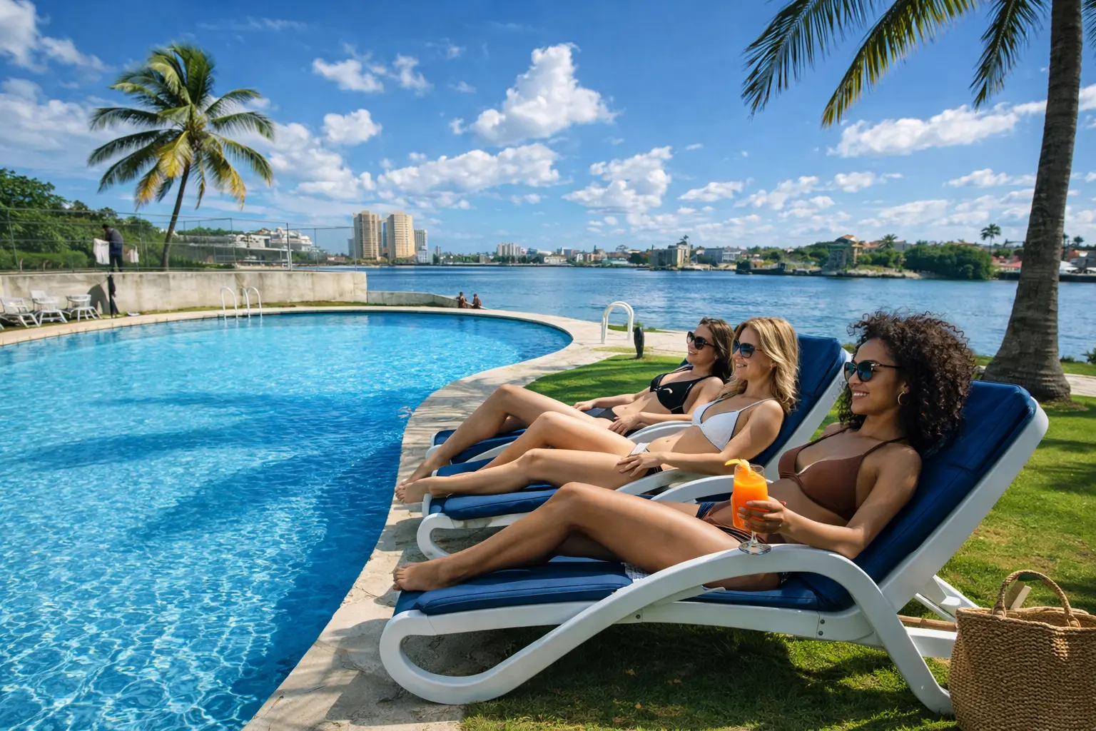Luxury Rio Mar private pool and waterfront view in Havana