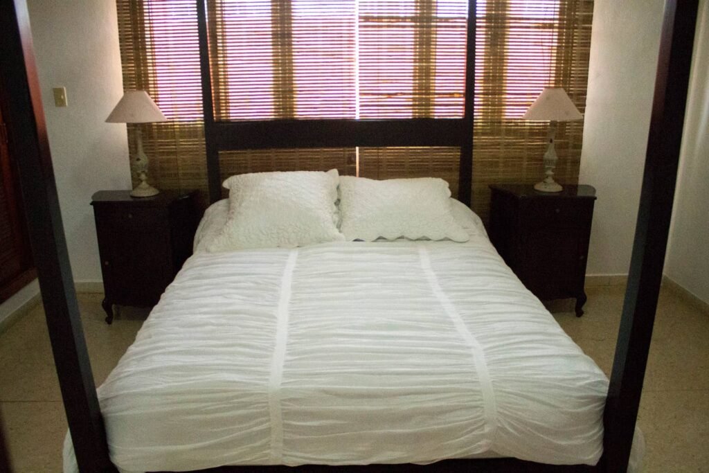Garden-facing bedroom at Villa Maison
