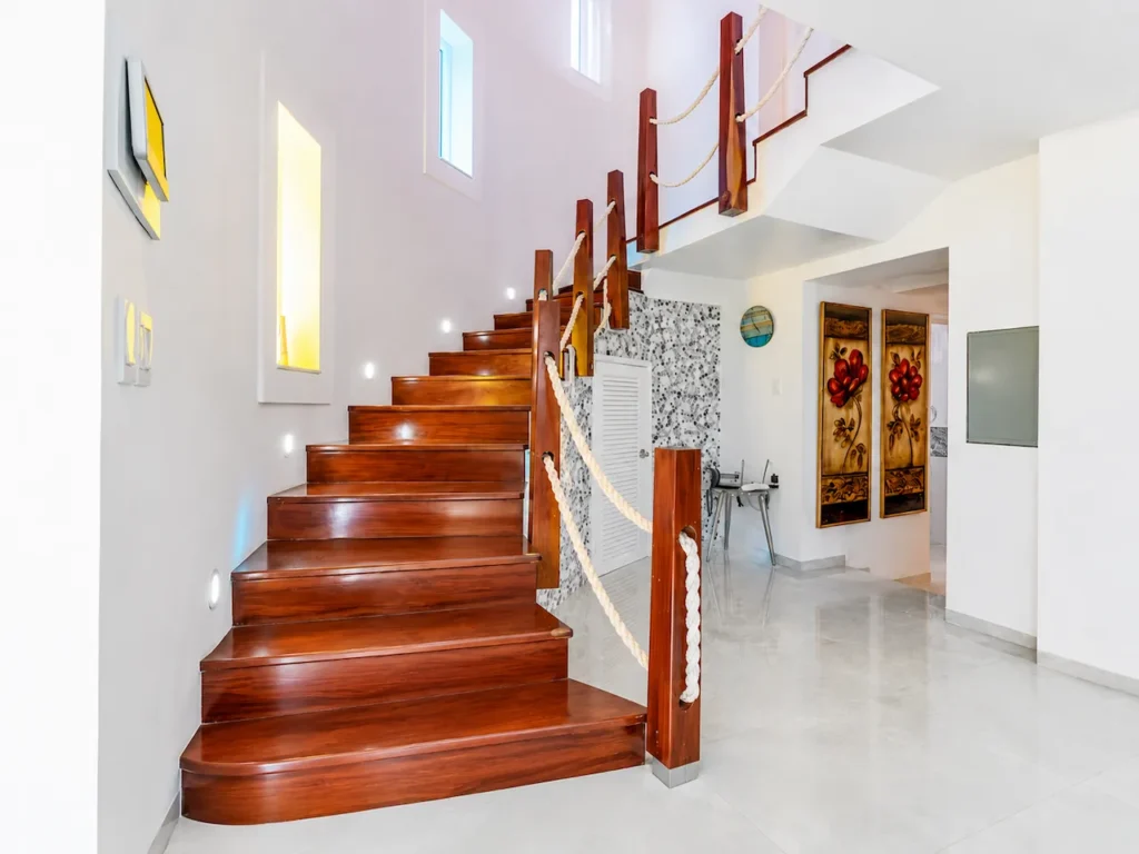 Contemporary sitting area inside Villa Palm Cay