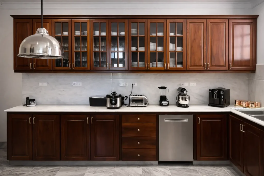 Dark wood secondary kitchen at Villa Pat