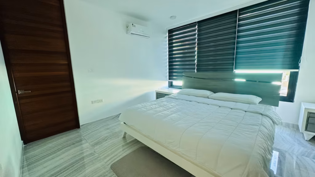White king bedroom inside Villa Venezia