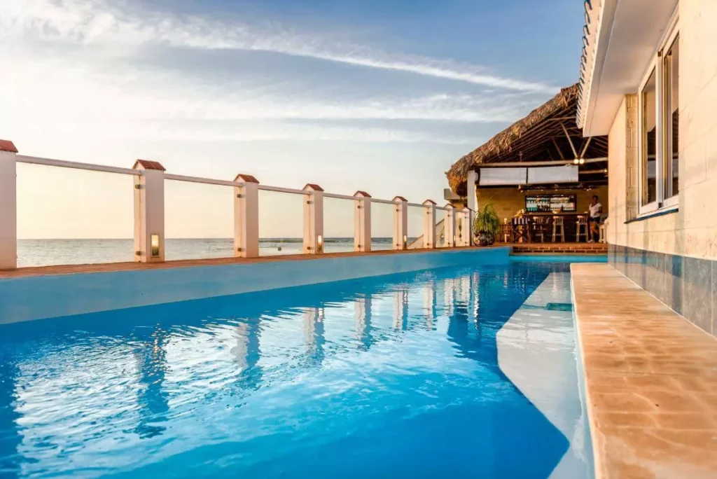 Oceanfront pool at Villa Yan in Jaimanitas, Havana