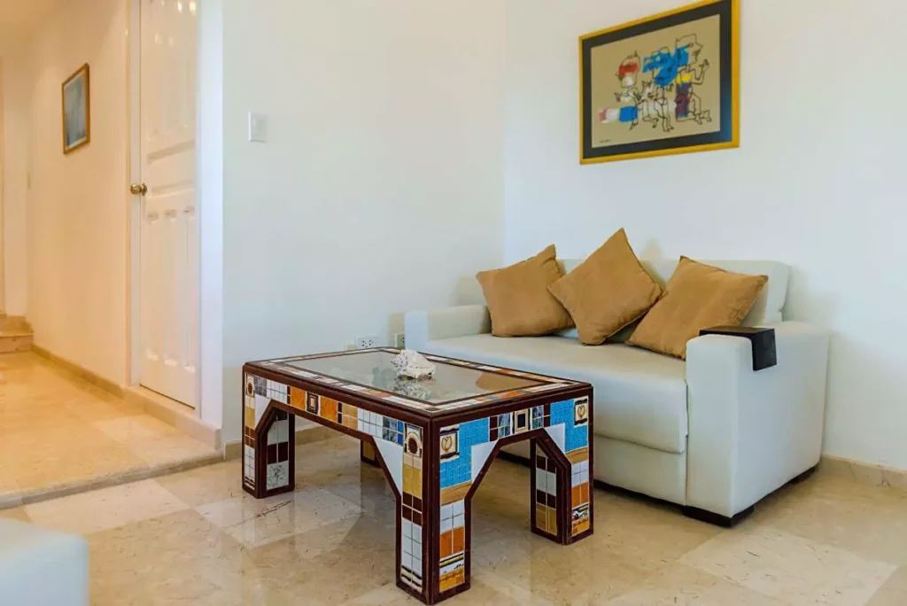 Bright shared lounge inside Villa Yan